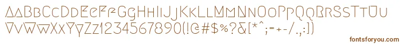 Megrim-fontti – ruskeat fontit valkoisella taustalla