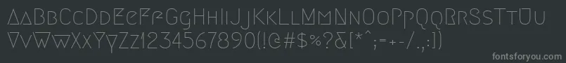 Шрифт Megrim – серые шрифты на чёрном фоне