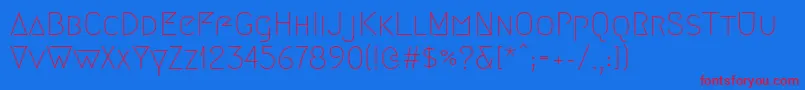 Megrim Font – Red Fonts on Blue Background
