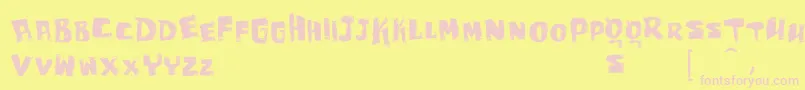 VtksBagaco Font – Pink Fonts on Yellow Background