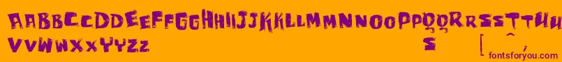 VtksBagaco Font – Purple Fonts on Orange Background