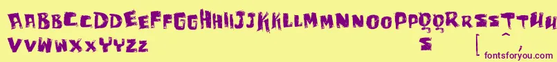 VtksBagaco Font – Purple Fonts on Yellow Background