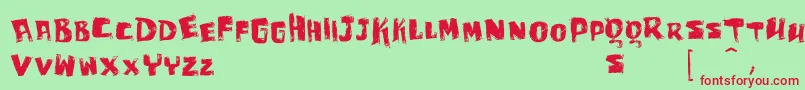 VtksBagaco Font – Red Fonts on Green Background