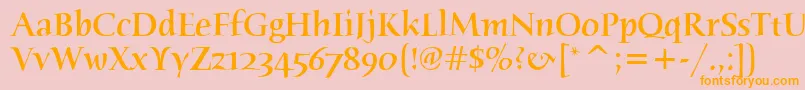 HumanaSerifMdItcTtMedium Font – Orange Fonts on Pink Background