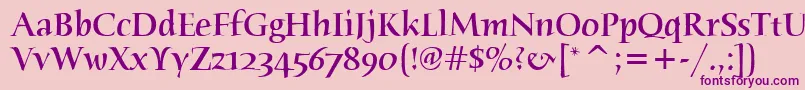 HumanaSerifMdItcTtMedium Font – Purple Fonts on Pink Background