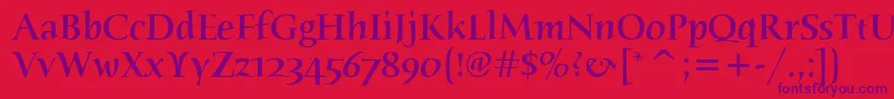 HumanaSerifMdItcTtMedium Font – Purple Fonts on Red Background