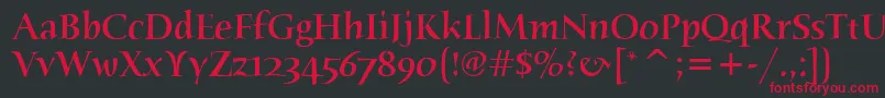 HumanaSerifMdItcTtMedium Font – Red Fonts on Black Background