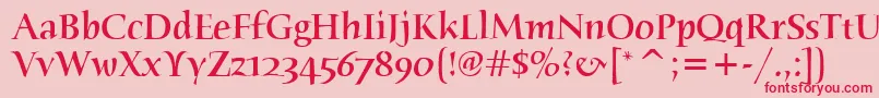 HumanaSerifMdItcTtMedium Font – Red Fonts on Pink Background
