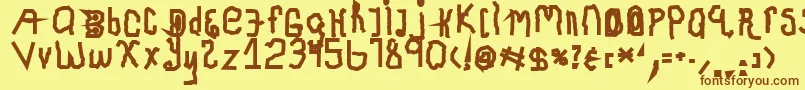 ChildhoodThick Font – Brown Fonts on Yellow Background