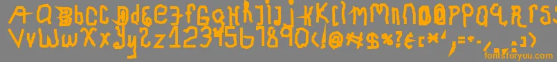 ChildhoodThick Font – Orange Fonts on Gray Background
