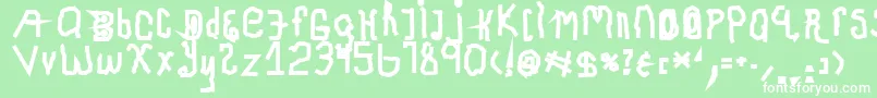 ChildhoodThick-Schriftart – Weiße Schriften auf grünem Hintergrund