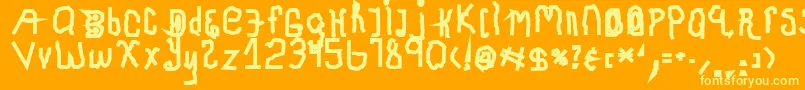 ChildhoodThick Font – Yellow Fonts on Orange Background