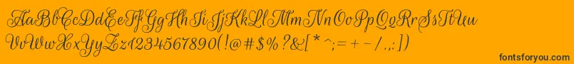 Fonte RougescriptRegular – fontes pretas em um fundo laranja