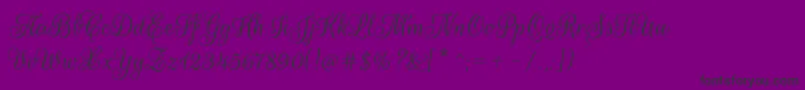 RougescriptRegular-Schriftart – Schwarze Schriften auf violettem Hintergrund