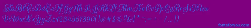 Шрифт RougescriptRegular – синие шрифты на фиолетовом фоне