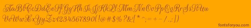 fuente RougescriptRegular – Fuentes Marrones Sobre Fondo Naranja