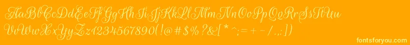 RougescriptRegular Font – Yellow Fonts on Orange Background