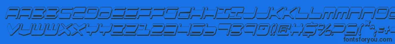 Qgear2sic Font – Black Fonts on Blue Background