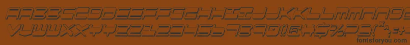 Qgear2sic-Schriftart – Schwarze Schriften auf braunem Hintergrund