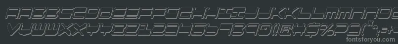 フォントQgear2sic – 黒い背景に灰色の文字