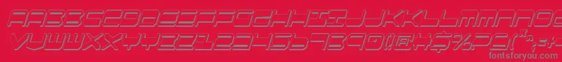 Qgear2sic-Schriftart – Graue Schriften auf rotem Hintergrund