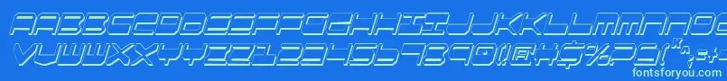 Qgear2sic Font – Green Fonts on Blue Background