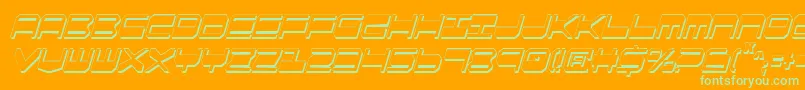 Qgear2sic-Schriftart – Grüne Schriften auf orangefarbenem Hintergrund