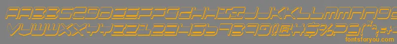 Qgear2sic-Schriftart – Orangefarbene Schriften auf grauem Hintergrund