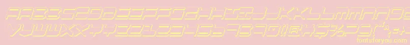 Qgear2sic-Schriftart – Gelbe Schriften auf rosa Hintergrund