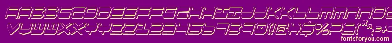 Fonte Qgear2sic – fontes amarelas em um fundo roxo