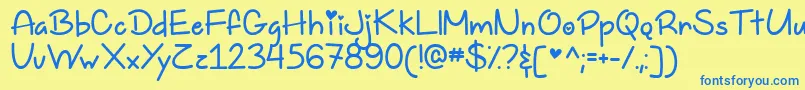 TooFreakinCuteDemo Font – Blue Fonts on Yellow Background