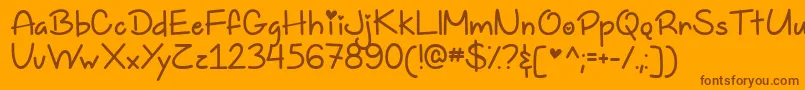 TooFreakinCuteDemo Font – Brown Fonts on Orange Background