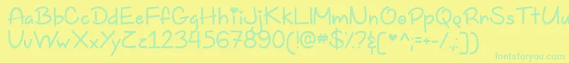 TooFreakinCuteDemo Font – Green Fonts on Yellow Background