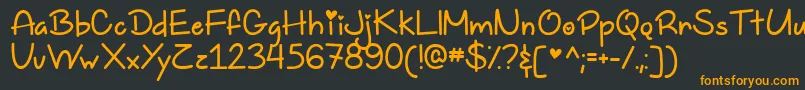 フォントTooFreakinCuteDemo – 黒い背景にオレンジの文字