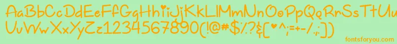TooFreakinCuteDemo Font – Orange Fonts on Green Background