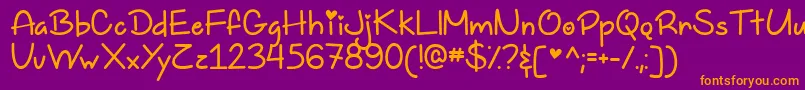 フォントTooFreakinCuteDemo – 紫色の背景にオレンジのフォント