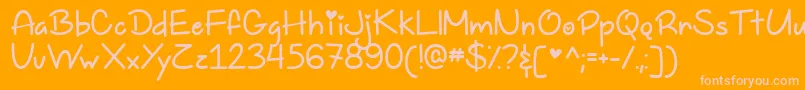 TooFreakinCuteDemo-Schriftart – Rosa Schriften auf orangefarbenem Hintergrund