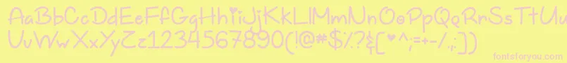 Шрифт TooFreakinCuteDemo – розовые шрифты на жёлтом фоне