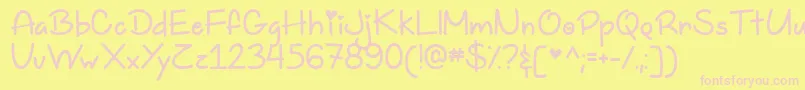 TooFreakinCuteDemo Font – Pink Fonts on Yellow Background