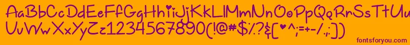 TooFreakinCuteDemo Font – Purple Fonts on Orange Background