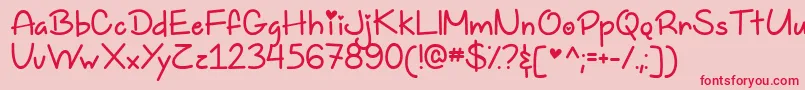 TooFreakinCuteDemo Font – Red Fonts on Pink Background