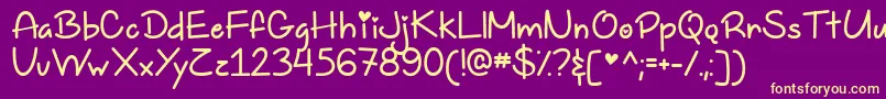 TooFreakinCuteDemo Font – Yellow Fonts on Purple Background