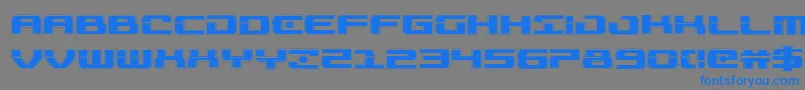 フォントTroopersacad – 灰色の背景に青い文字