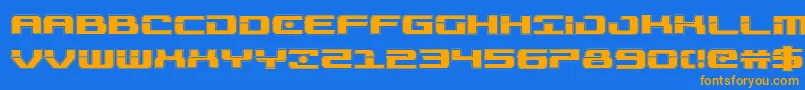 Troopersacad Font – Orange Fonts on Blue Background