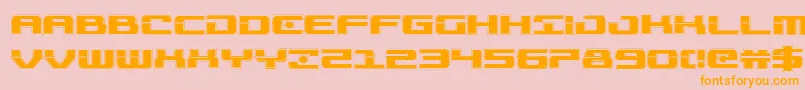 Troopersacad-Schriftart – Orangefarbene Schriften auf rosa Hintergrund