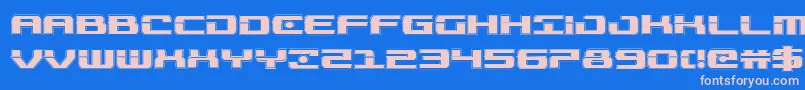 Troopersacad Font – Pink Fonts on Blue Background