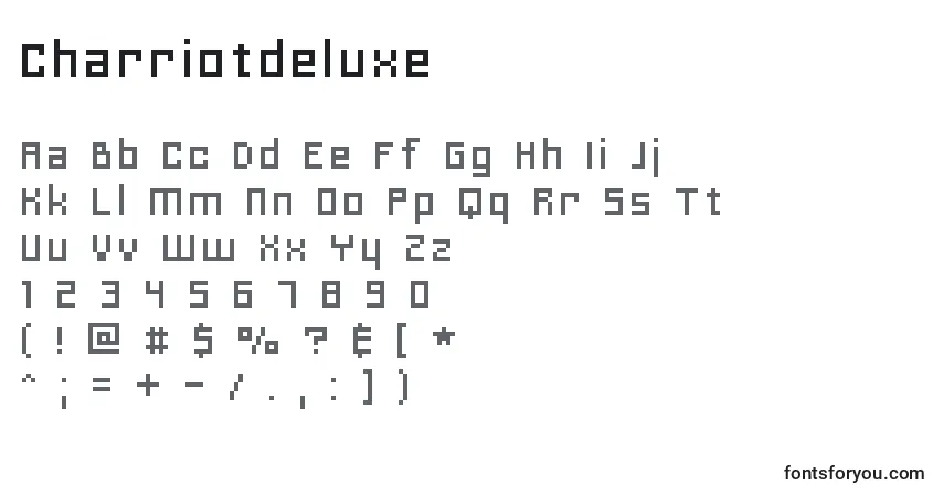 Schriftart Charriotdeluxe – Alphabet, Zahlen, spezielle Symbole