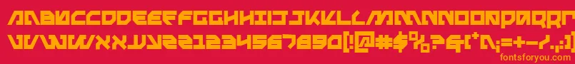 fuente Metal Storm Bold – Fuentes Naranjas Sobre Fondo Rojo