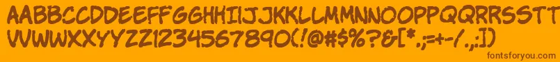 VtcStressedhand Font – Brown Fonts on Orange Background