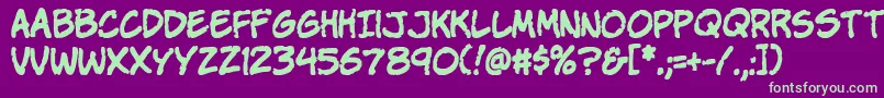 VtcStressedhand Font – Green Fonts on Purple Background